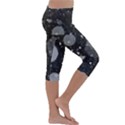 Splatter - Grayscale Kids  Lightweight Velour Capri Leggings  View3