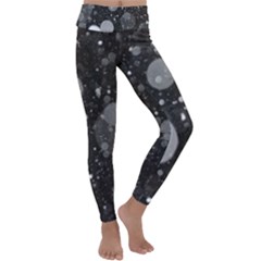 Splatter - Grayscale Kids  Lightweight Velour Classic Yoga Leggings by WensdaiAmbrose