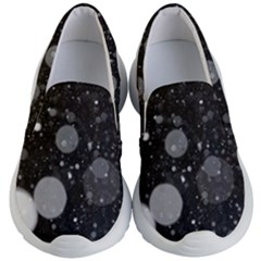 Splatter - Grayscale Kids  Lightweight Slip Ons by WensdaiAmbrose