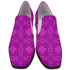 Magenta Mosaic Pattern Triangle Slip On Heel Loafers by Pakrebo