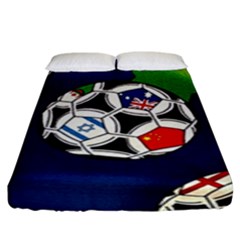 Textile Football Soccer Fabric Fitted Sheet (king Size) by Pakrebo