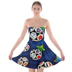 Textile Football Soccer Fabric Strapless Bra Top Dress by Pakrebo