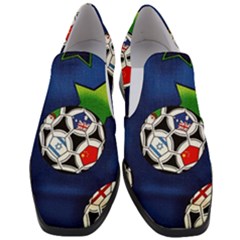 Textile Football Soccer Fabric Slip On Heel Loafers by Pakrebo