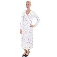 Ribbon Polka Velvet Maxi Wrap Dress by Mariart