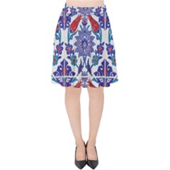 Art Artistic Ceramic Colorful Velvet High Waist Skirt by Pakrebo