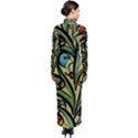 Mosaic Tile Art Ceramic Colorful Turtleneck Maxi Dress View2