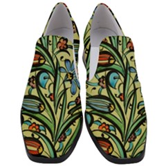 Mosaic Tile Art Ceramic Colorful Slip On Heel Loafers by Pakrebo