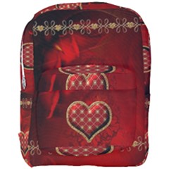 Wonderful Heart With Roses Full Print Backpack by FantasyWorld7