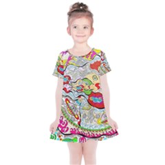 Supersonic Pyramid Protector Angels Kids  Simple Cotton Dress by chellerayartisans