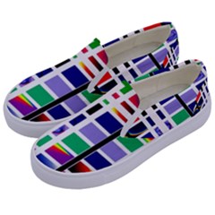 Color Graffiti Pattern Geometric Kids  Canvas Slip Ons by Pakrebo