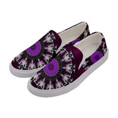 Kaleidoscope Round Circle Geometry Women s Canvas Slip Ons by Pakrebo