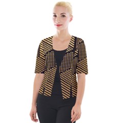 Cubes Light Geometry Shines Cropped Button Cardigan by Pakrebo