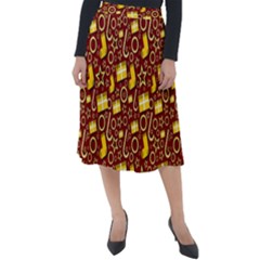 Paper Tissue Wrapping Classic Velour Midi Skirt  by Pakrebo