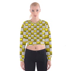 Pattern Desktop Square Wallpaper Cropped Sweatshirt by Pakrebo