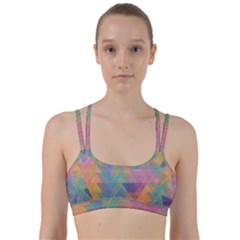 Triangle Pattern Mosaic Shape Line Them Up Sports Bra by Pakrebo