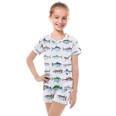 Ml 6-6 Fish Kids  Mesh Tee And Shorts Set by ArtworkByPatrick