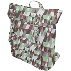 Coco Mint Triangles Buckle Up Backpack by WensdaiAmbrose