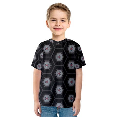 Geometric Pattern - Black Kids  Sport Mesh Tee by WensdaiAmbrose