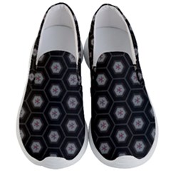 Geometric Pattern - Black Men s Lightweight Slip Ons by WensdaiAmbrose