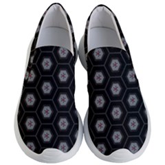 Geometric Pattern - Black Women s Lightweight Slip Ons by WensdaiAmbrose