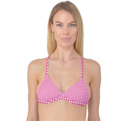 Pink Gingham Reversible Tri Bikini Top by retrotoomoderndesigns