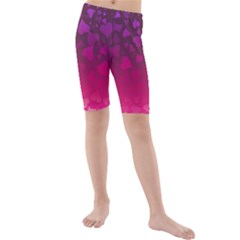 Purple Pink Hearts  Kids  Mid Length Swim Shorts by LoolyElzayat