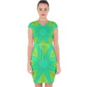 Kaleidoscope Background Green Capsleeve Drawstring Dress  View1