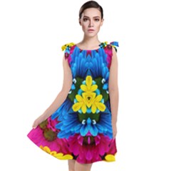 Flowers Kaleidoscope Mandala Tie Up Tunic Dress by Mariart