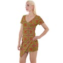 Western Pattern Backdrop Short Sleeve Asymmetric Mini Dress View1