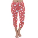 Polka Dot On Living Coral Capri Winter Leggings  View1