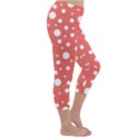 Polka Dot On Living Coral Capri Winter Leggings  View3