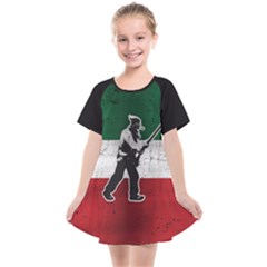 Flag Patriote Quebec Patriot Red Green White Grunge Vieux Patriot Henri Julien Kids  Smock Dress by Quebec