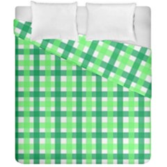 Sweet Pea Green Gingham Duvet Cover Double Side (california King Size) by WensdaiAmbrose