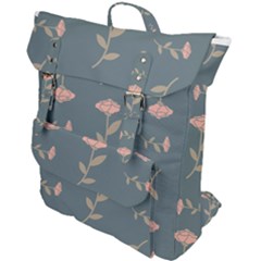 Florets In Grey Buckle Up Backpack by WensdaiAmbrose