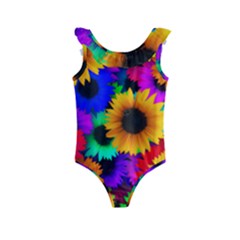 Sunflower Colorful Kids  Frill Swimsuit by Mariart