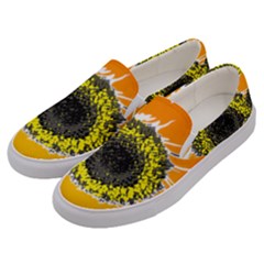 Sunflower Flower Yellow Orange Men s Canvas Slip Ons by Mariart