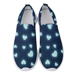 Light Blue Hearts Women s Slip On Sneakers by WensdaiAmbrose