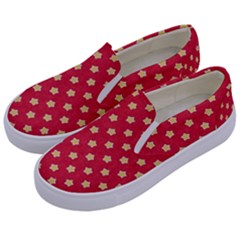 Red Hot Polka Dots Kids  Canvas Slip Ons by WensdaiAmbrose