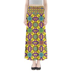 Background Image Geometric Full Length Maxi Skirt by Pakrebo