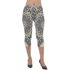 Surreal Design Graphic Pattern Lightweight Velour Capri Leggings  by Pakrebo