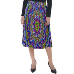 Farbenpracht Kaleidoscope Classic Velour Midi Skirt  by Pakrebo