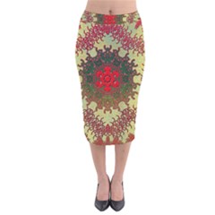 Tile Background Image Color Pattern Velvet Midi Pencil Skirt by Pakrebo