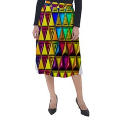 Cube Diced Tile Background Image Classic Velour Midi Skirt  by Pakrebo