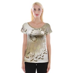 Flora Flowers Background Leaf Cap Sleeve Top by Mariart