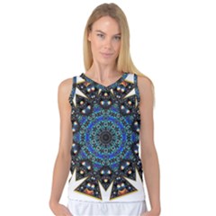 Fractal Tile Kaleidoscope Design Women s Basketball Tank Top by Pakrebo