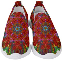 Mandala Fractal Graphic Design Kids  Slip On Sneakers by Pakrebo