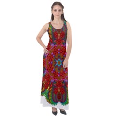 Mandala Fractal Graphic Design Sleeveless Velour Maxi Dress by Pakrebo