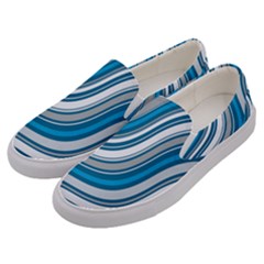 Blue Wave Surges On Men s Canvas Slip Ons by WensdaiAmbrose