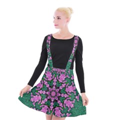 The Most Uniqe Flower Star In Ornate Glitter Suspender Skater Skirt by pepitasart