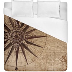 Vintage Compass Duvet Cover (king Size) by WensdaiAmbrose